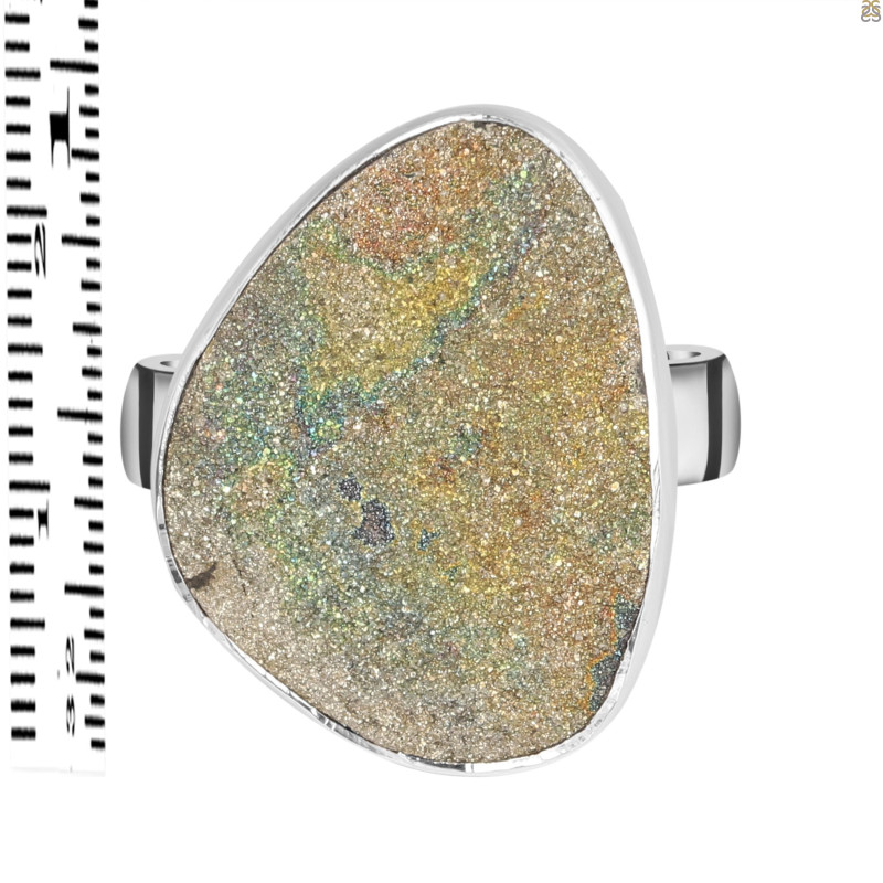 Spectropyrite Druzy Adjustable Ring-ADJ-R SPD-2-184