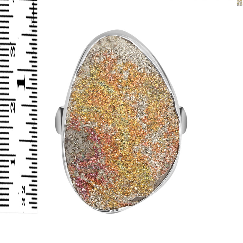 Spectropyrite Druzy Adjustable Ring-ADJ-R SPD-2-189