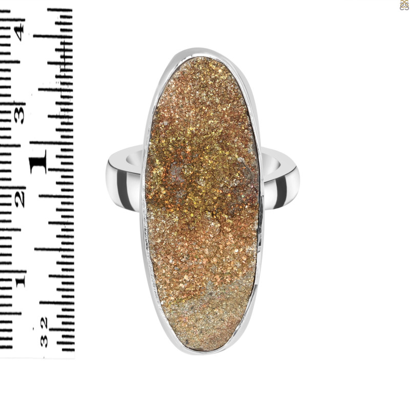 Spectropyrite Druzy Adjustable Ring-ADJ-R SPD-2-191