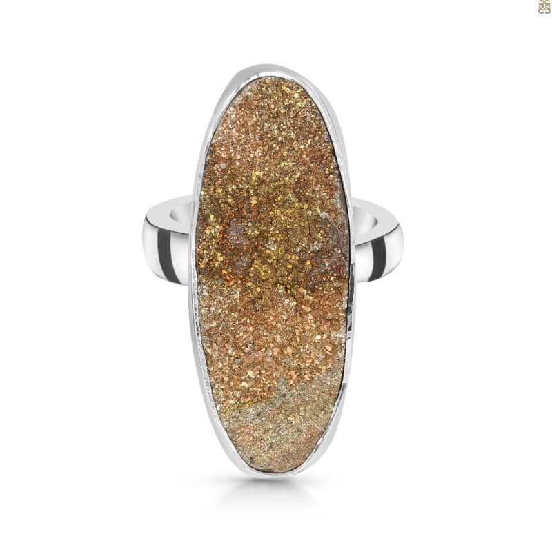 Spectropyrite Druzy Adjustable Ring-ADJ-R SPD-2-191