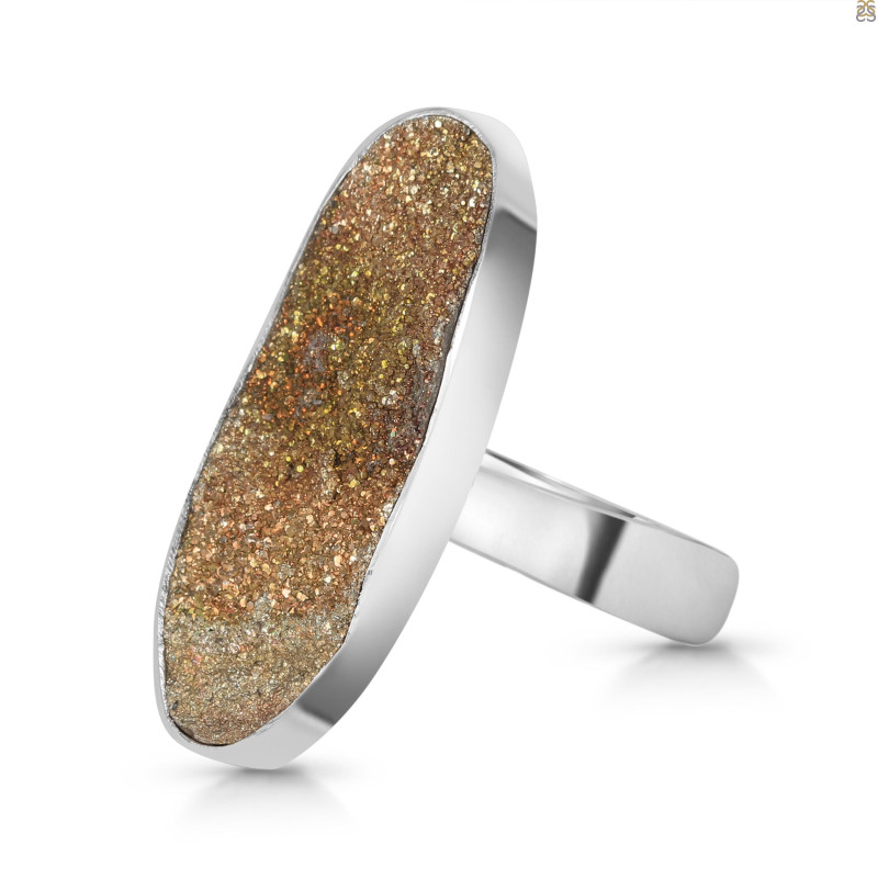 Spectropyrite Druzy Adjustable Ring-ADJ-R SPD-2-191