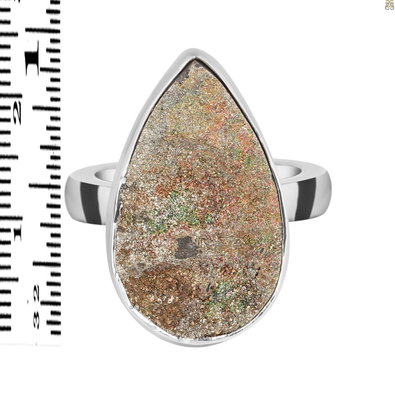Spectropyrite Druzy Adjustable Ring-ADJ-R SPD-2-192