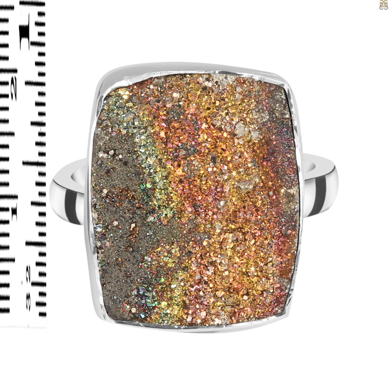 Spectropyrite Druzy Adjustable Ring-ADJ-R SPD-2-194