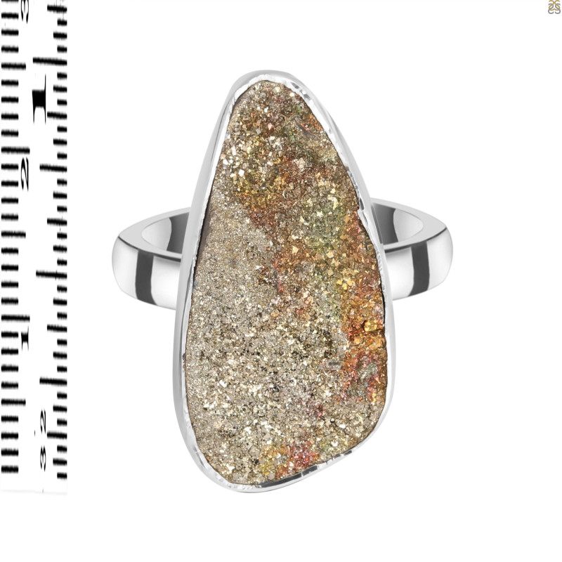 Spectropyrite Druzy Adjustable Ring-ADJ-R SPD-2-195