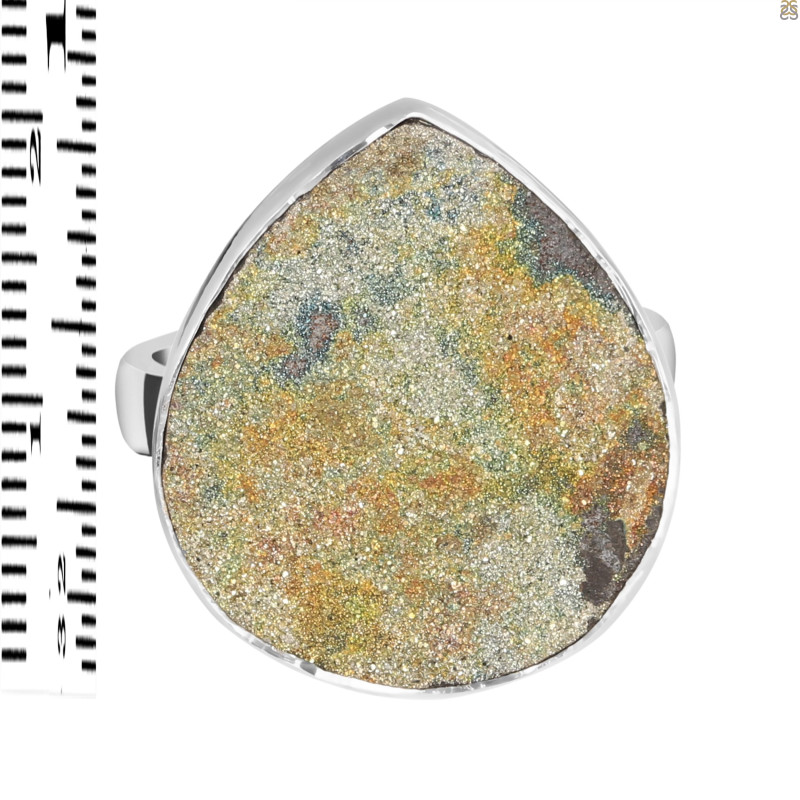 Spectropyrite Druzy Adjustable Ring-ADJ-R SPD-2-199