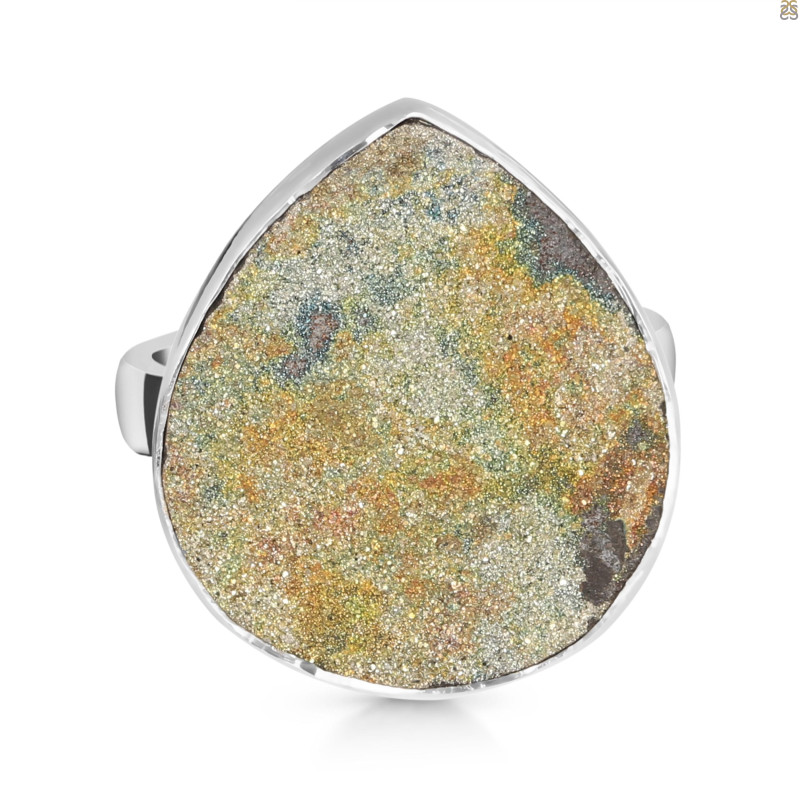 Spectropyrite Druzy Adjustable Ring-ADJ-R SPD-2-199