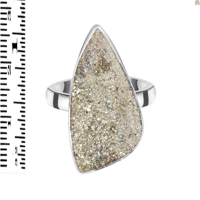 Spectropyrite Druzy Adjustable Ring-ADJ-R SPD-2-200
