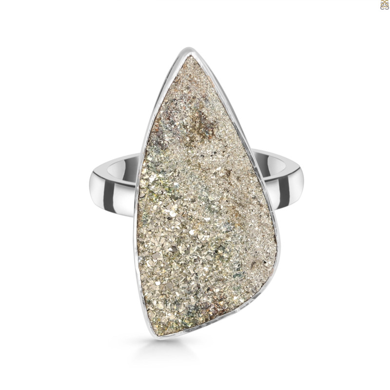 Spectropyrite Druzy Adjustable Ring-ADJ-R SPD-2-200