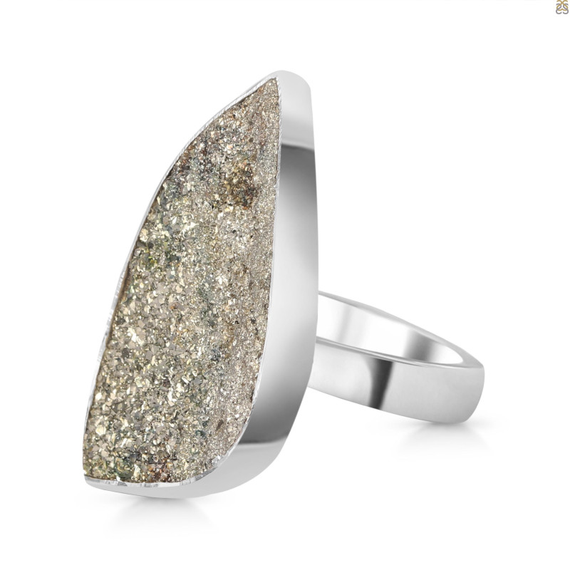 Spectropyrite Druzy Adjustable Ring-ADJ-R SPD-2-200