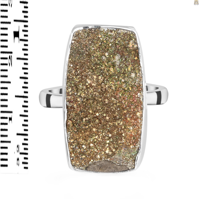 Spectropyrite Druzy Adjustable Ring-ADJ-R SPD-2-201