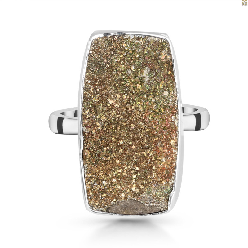 Spectropyrite Druzy Adjustable Ring-ADJ-R SPD-2-201