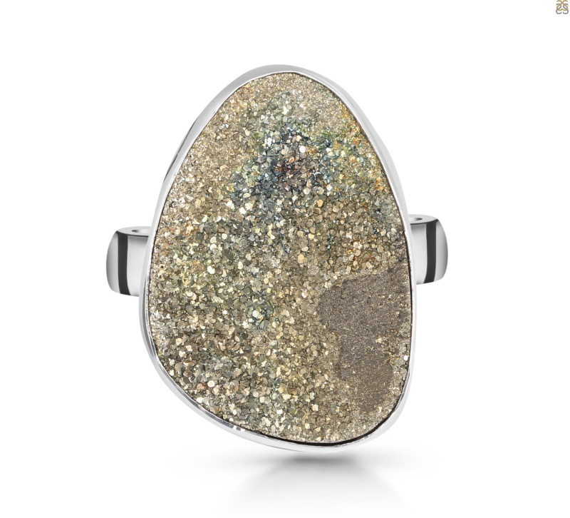 Spectropyrite Druzy Adjustable Ring-ADJ-R SPD-2-203