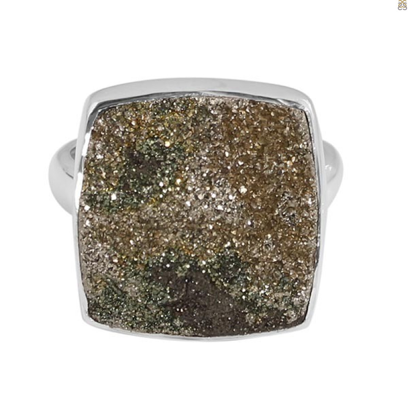 Spectropyrite Druzy Ring-R-Size-8 SPD-2-28