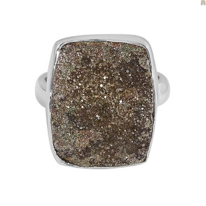 Spectropyrite Druzy Ring-R-Size-8 SPD-2-30