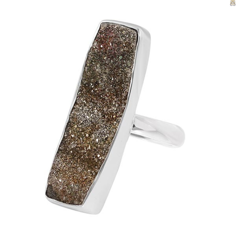 Spectropyrite Druzy Adjustable Ring-ADJ-R SPD-2-31