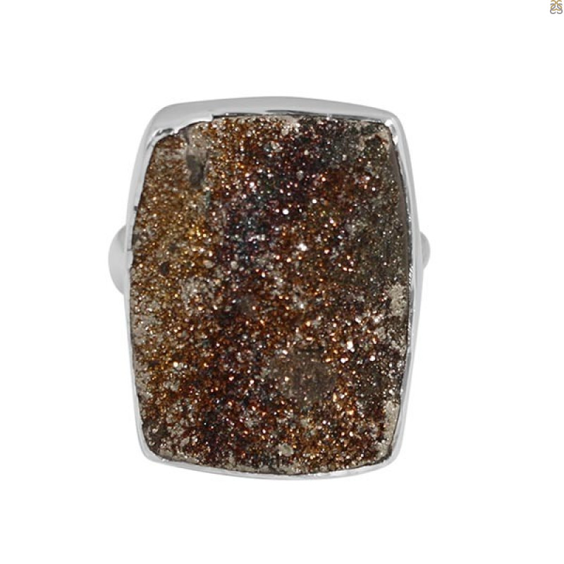 Spectropyrite Druzy Adjustable Ring-ADJ-R SPD-2-39