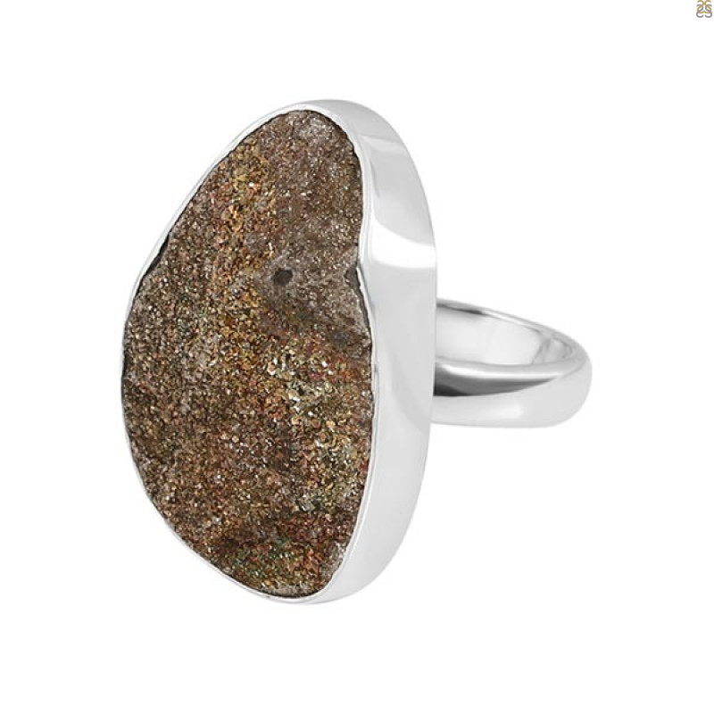 Spectropyrite Druzy Ring-R-Size-8 SPD-2-41