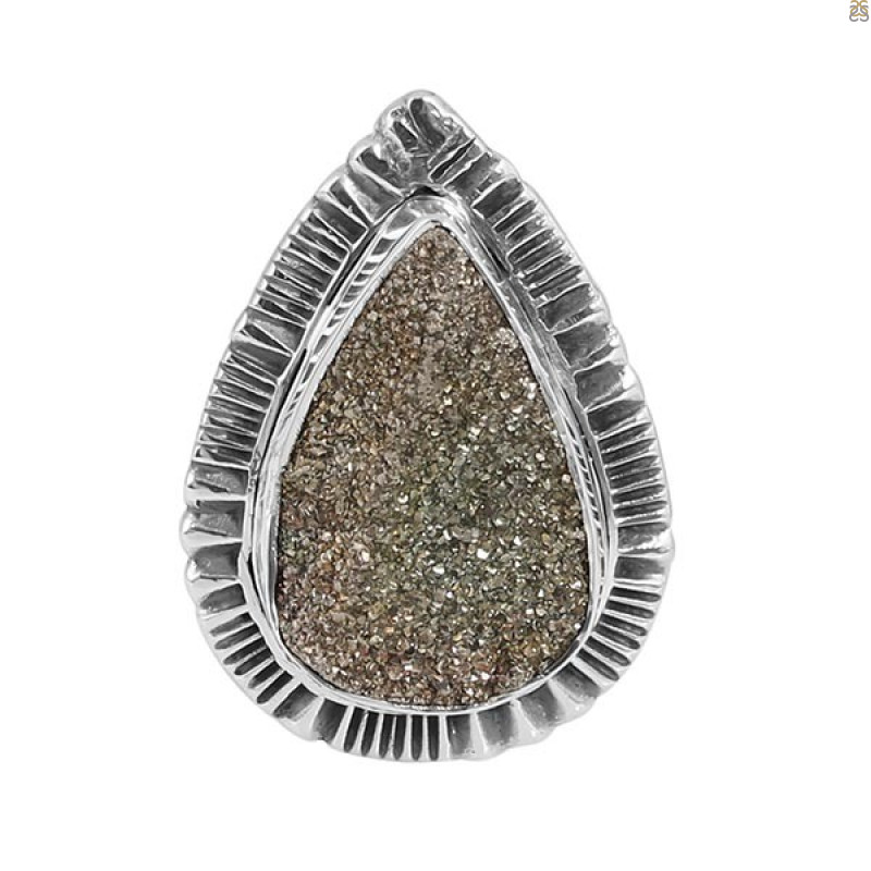 Spectropyrite Druzy Ring-R-Size-6 SPD-2-43