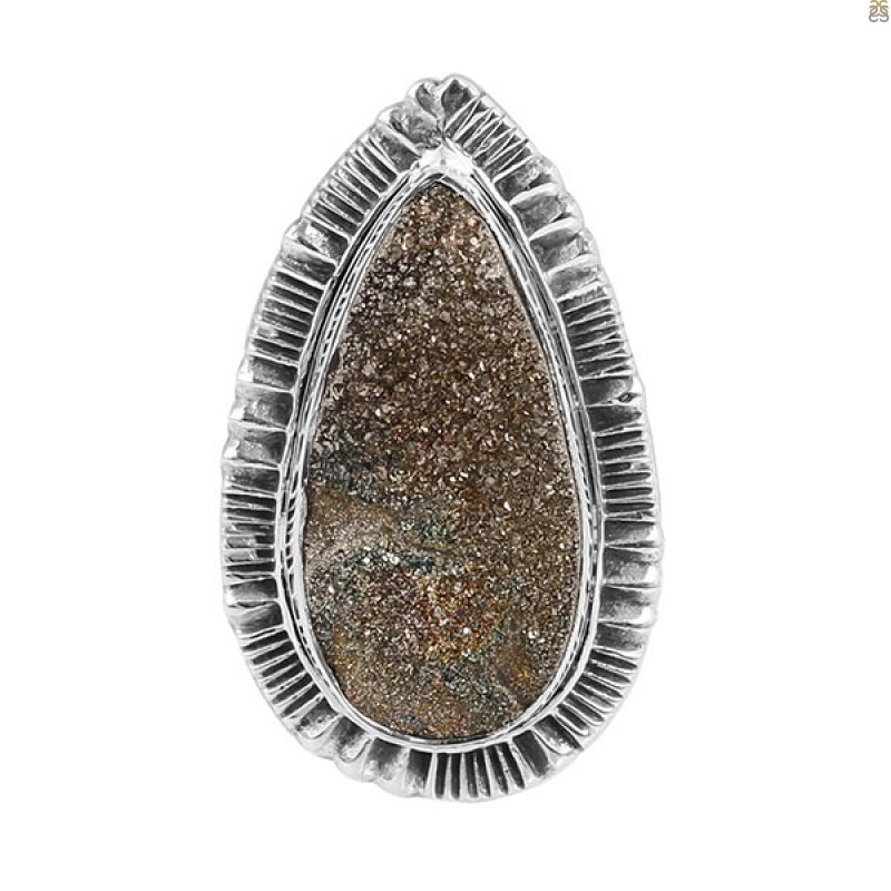 Spectropyrite Druzy Ring-R-Size-7 SPD-2-47