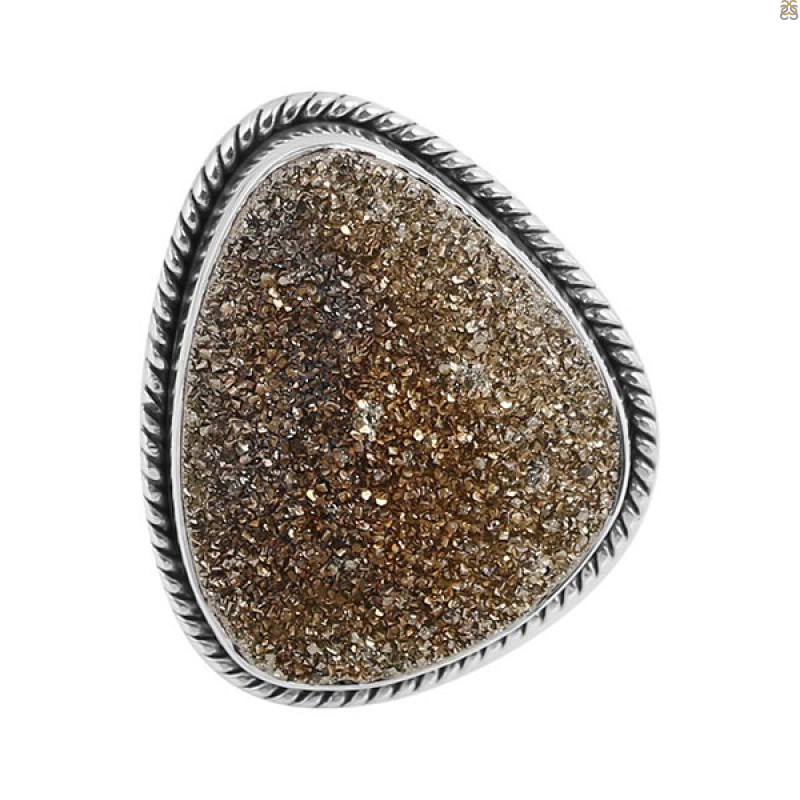 Spectropyrite Druzy Ring-R-Size-7 SPD-2-48
