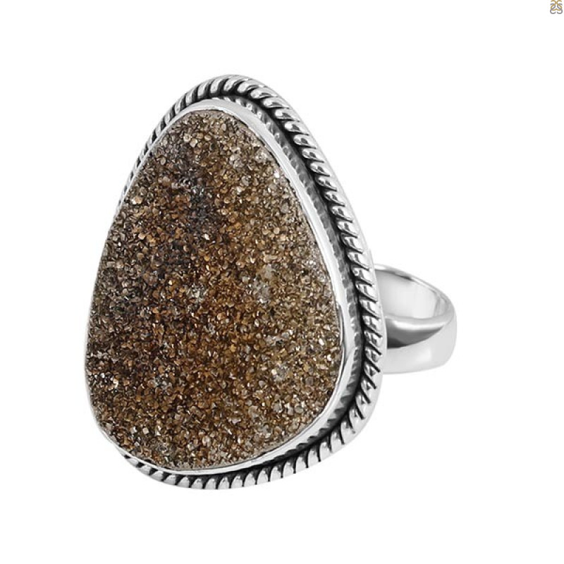 Spectropyrite Druzy Ring-R-Size-7 SPD-2-48