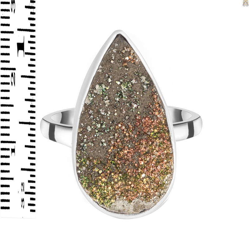 Spectropyrite Druzy Adjustable Ring-ADJ-R SPD-2-50