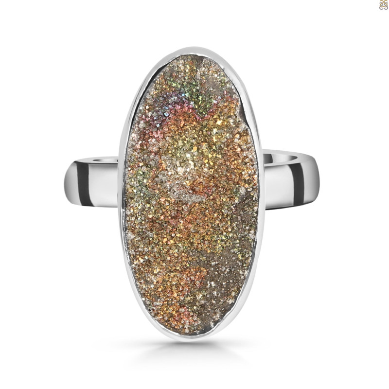 Spectropyrite Druzy Adjustable Ring-ADJ-R SPD-2-69