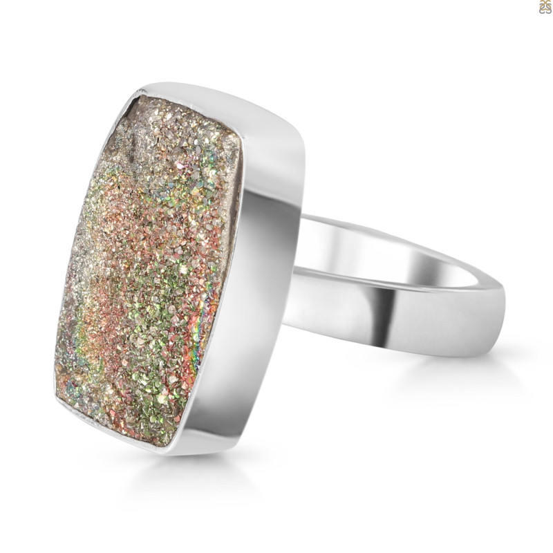 Spectropyrite Druzy Adjustable Ring-ADJ-R SPD-2-96