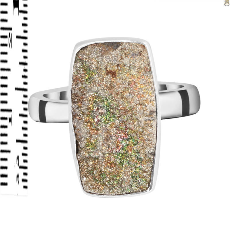 Spectropyrite Druzy Adjustable Ring-ADJ-R SPD-2-99