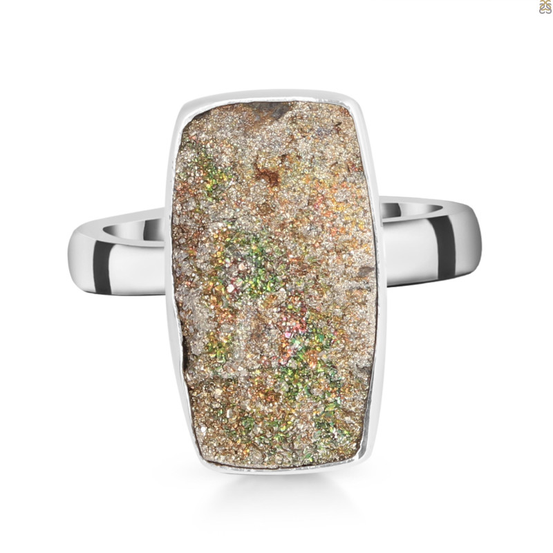 Spectropyrite Druzy Adjustable Ring-ADJ-R SPD-2-99