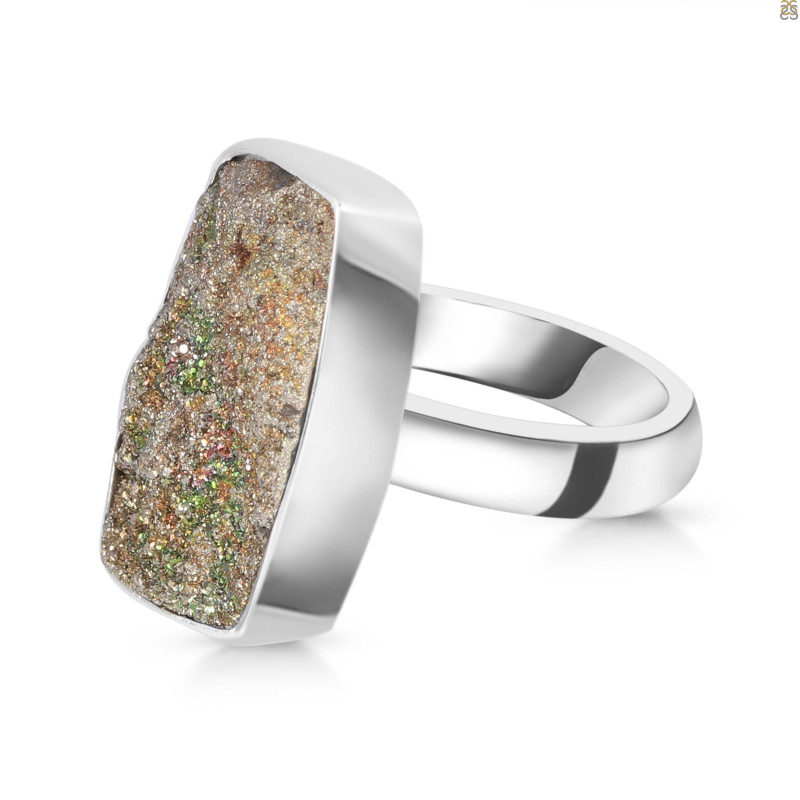 Spectropyrite Druzy Adjustable Ring-ADJ-R SPD-2-99