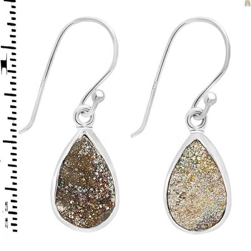 Spectropyrite Druzy Earring-E SPD-3-15