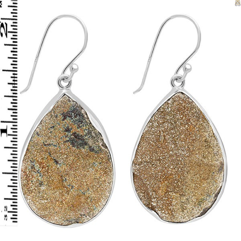 Spectropyrite Druzy Earring-E SPD-3-21