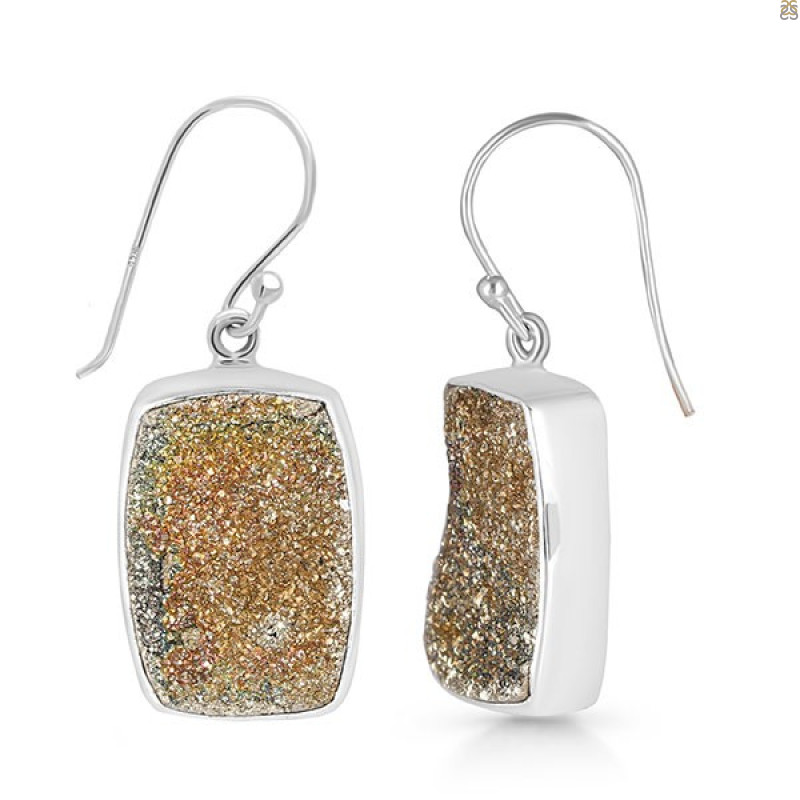 Spectropyrite Druzy Earring-E SPD-3-26