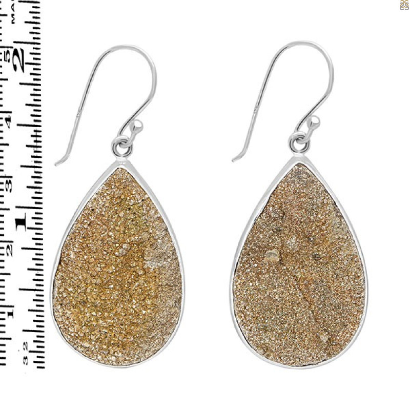 Spectropyrite Druzy Earring-E SPD-3-27