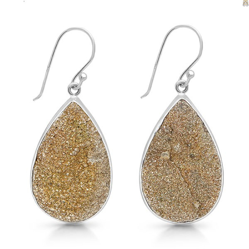 Spectropyrite Druzy Earring-E SPD-3-27