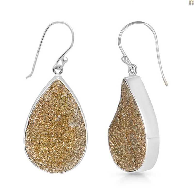 Spectropyrite Druzy Earring-E SPD-3-27