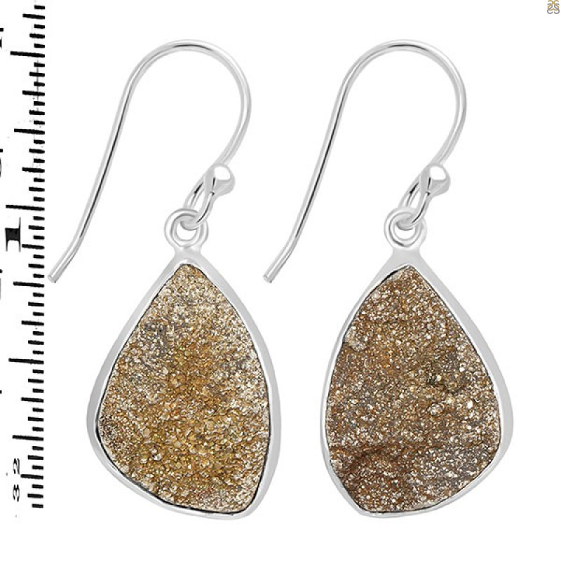 Spectropyrite Druzy Earring-E SPD-3-31