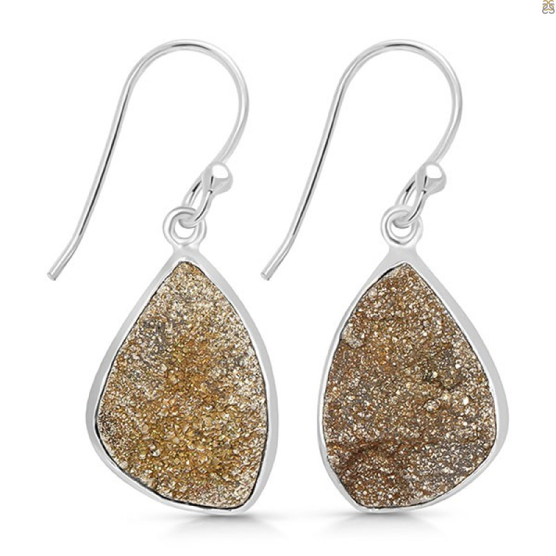 Spectropyrite Druzy Earring-E SPD-3-31