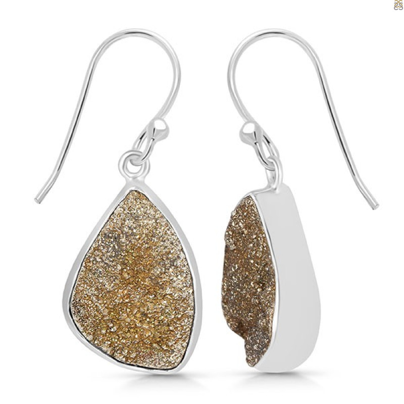 Spectropyrite Druzy Earring-E SPD-3-31