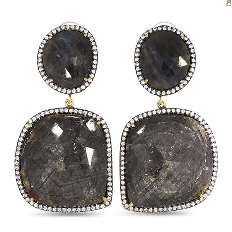 Multi Sapphire/White Topaz Earring-2E SPH-3-13