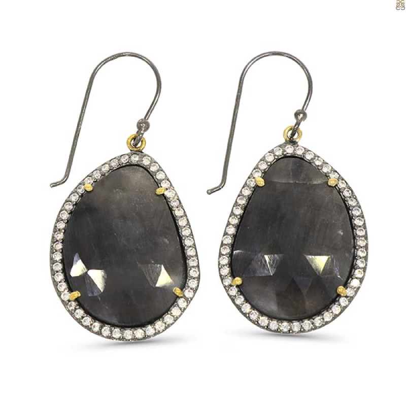 Multi Sapphire/White Topaz Earring-2E SPH-3-2