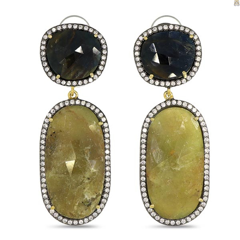 Multi Sapphire/White Topaz Earring-2E SPH-3-20