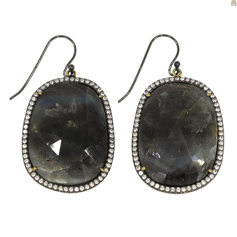 Multi Sapphire/White Topaz Earring-2E SPH-3-62