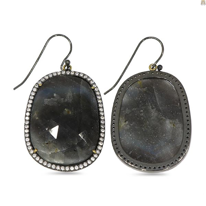 Multi Sapphire/White Topaz Earring-2E SPH-3-62