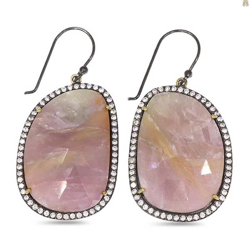 Multi Sapphire/White Topaz Earring-2E SPH-3-63