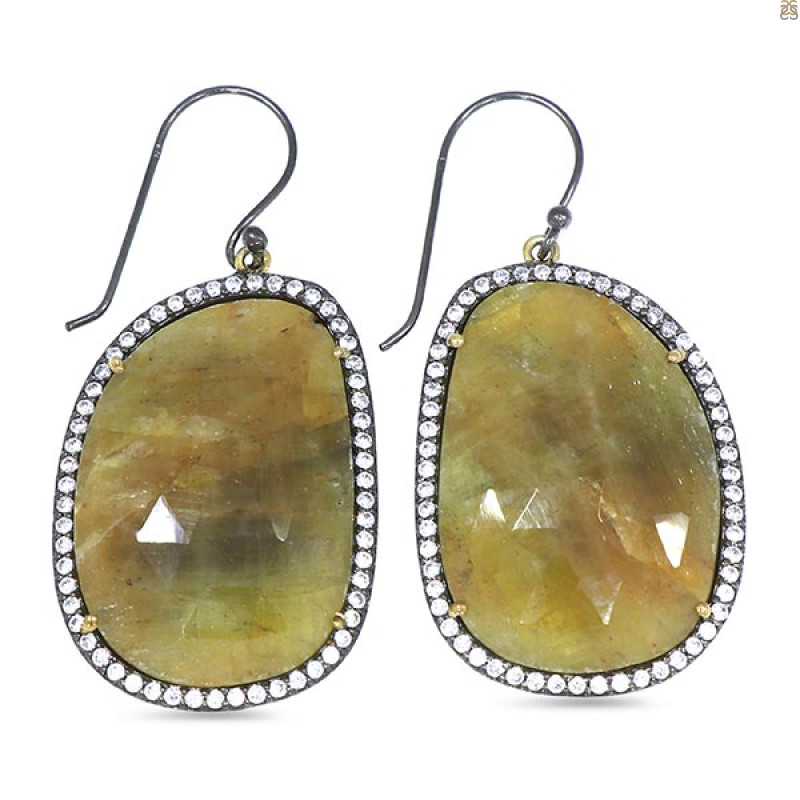 Multi Sapphire/White Topaz Earring-2E SPH-3-65