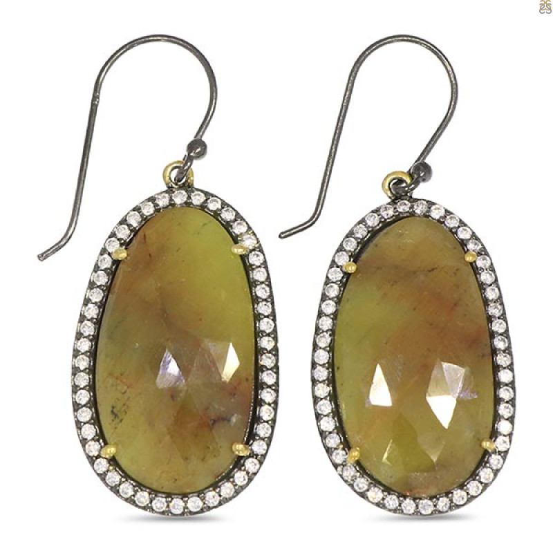 Multi Sapphire/White Topaz Earring-2E SPH-3-8