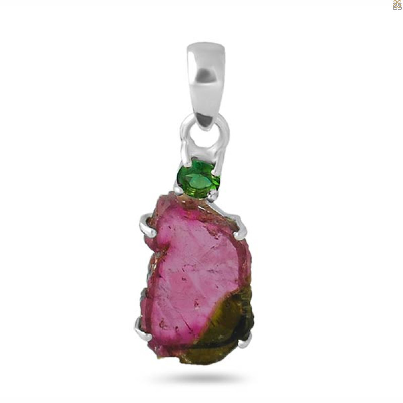 Tourmaline Slice Pendant-2SP TRM-1-1