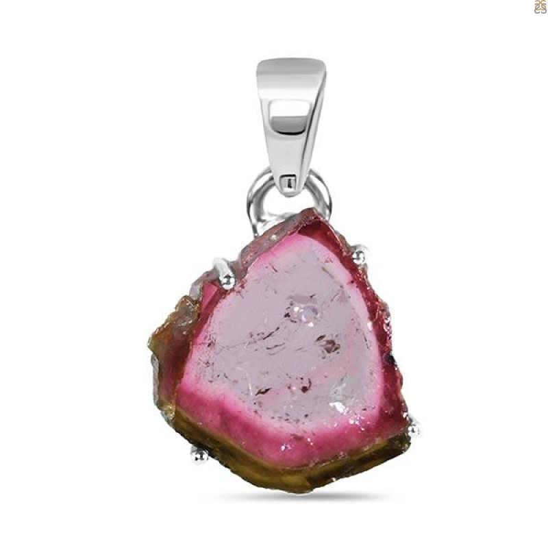 Tourmaline Slice Pendant-2SP TRM-1-100